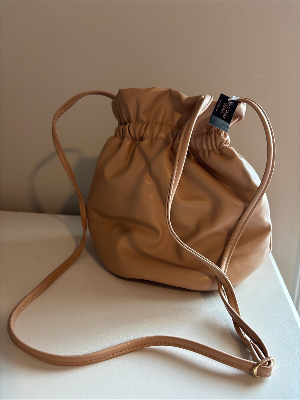 Victoria’s Secret VS Tan Cream Mini Bucket Purse NWT